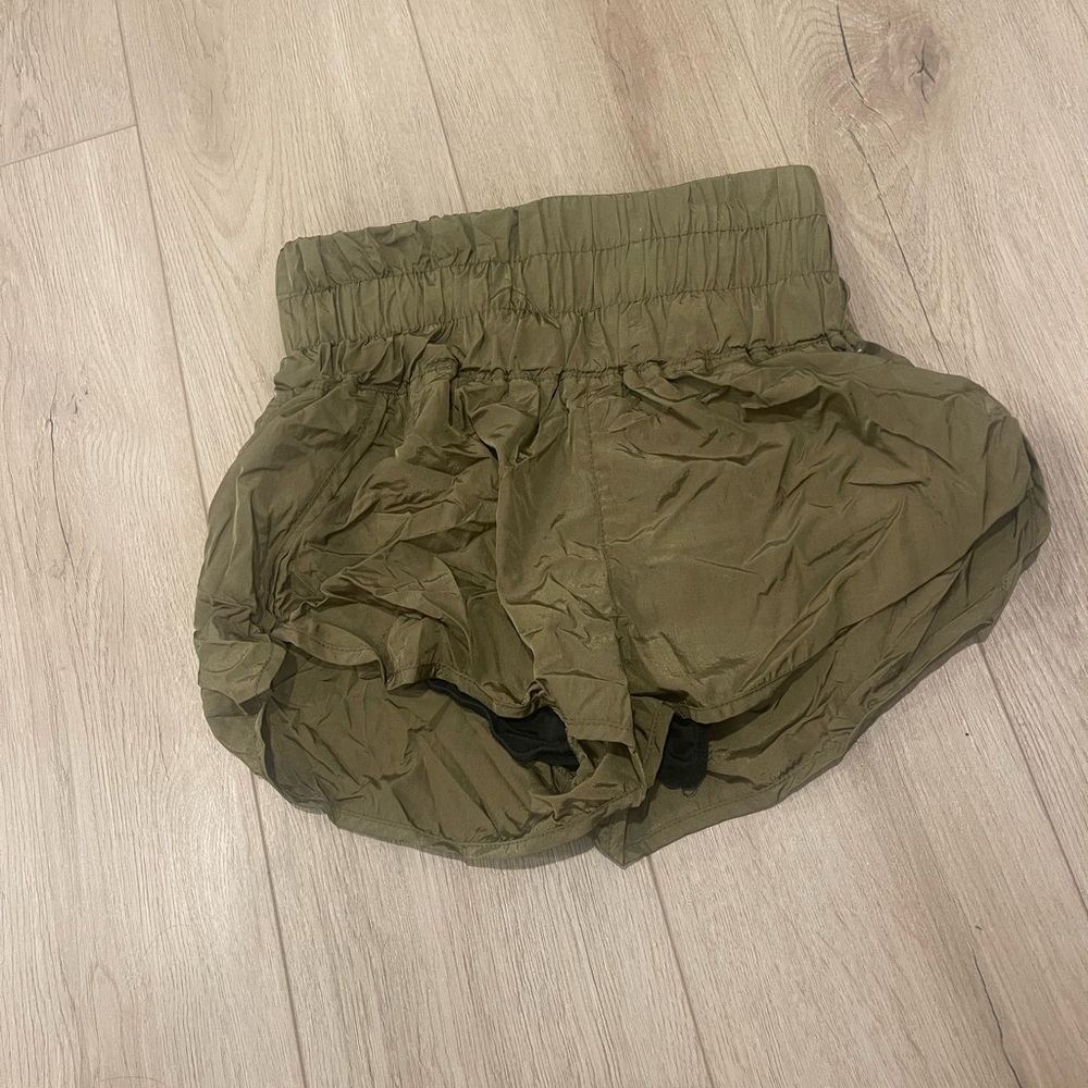 Free People Olive Athletic Shorts